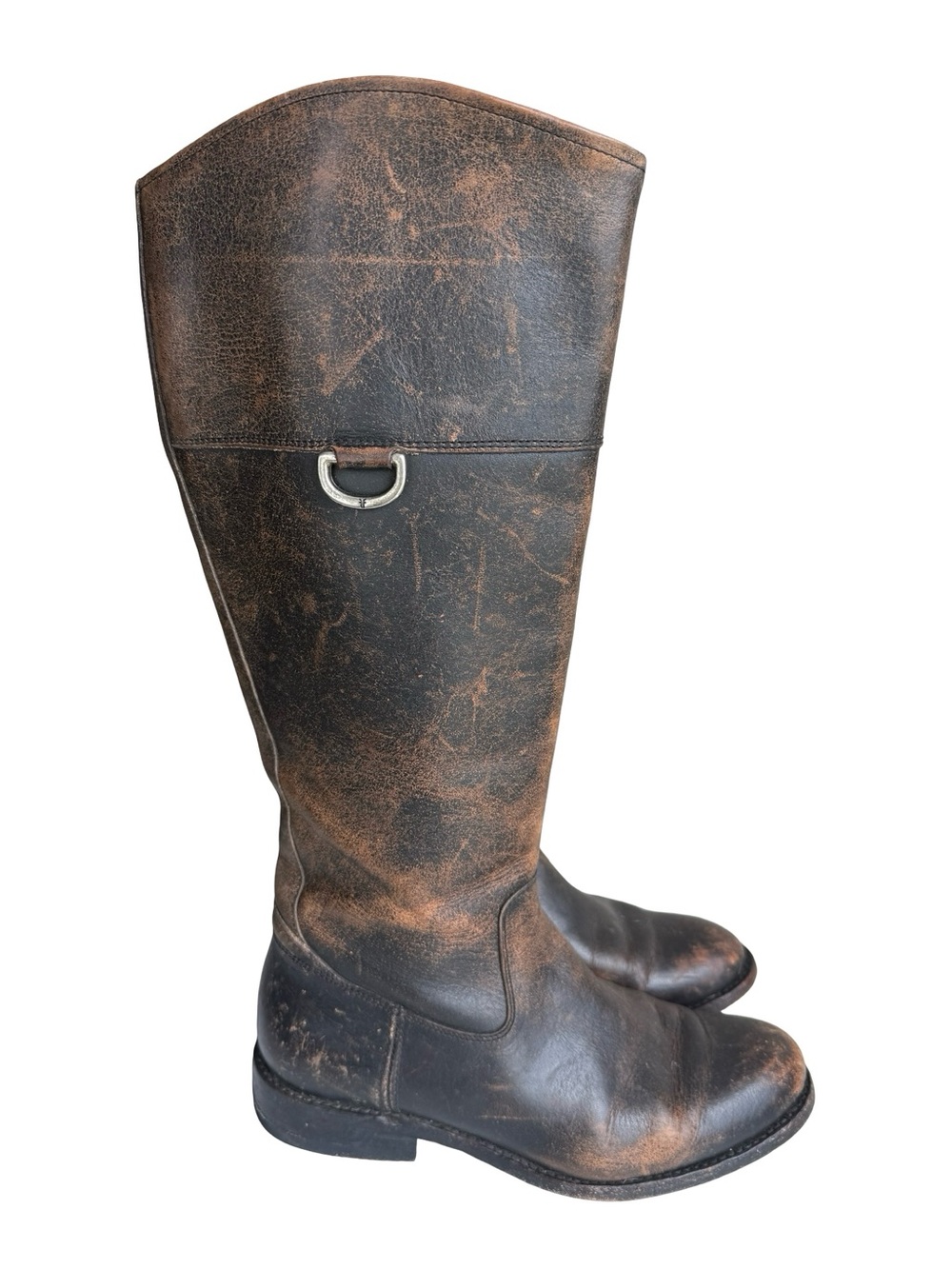 Frye Black Distressed Leather Jayden D Ring Boots Sz 7 Boho Cottagecore Western
